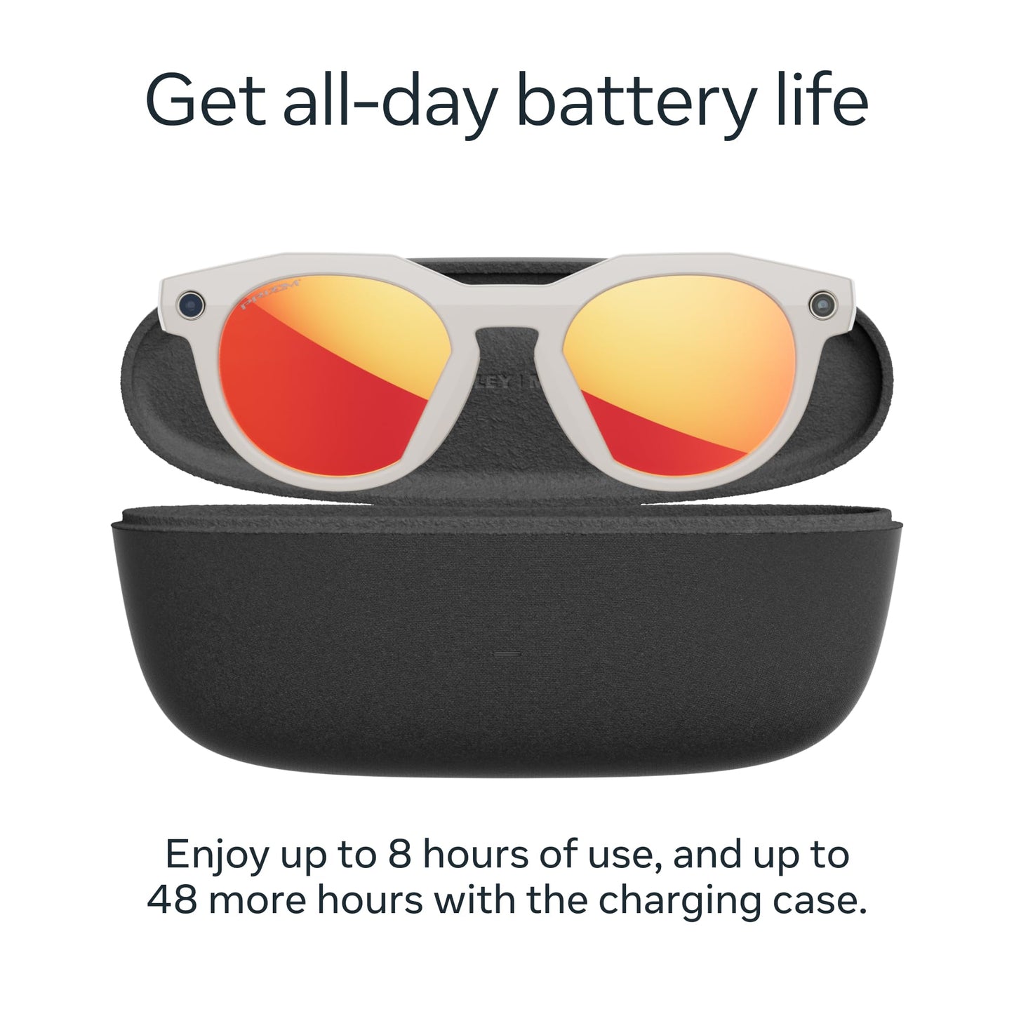 Oakley | Meta HSTN - with Meta AI, Audio, Photo, Video Compatibility - Warm Grey, Prizm™ Ruby