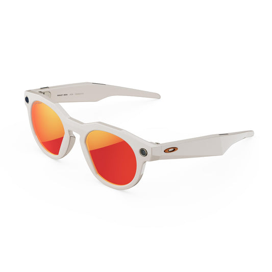 Oakley | Meta HSTN - with Meta AI, Audio, Photo, Video Compatibility - Warm Grey, Prizm™ Ruby